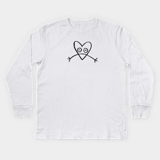 Doodle Sad Heart Kids Long Sleeve T-Shirt